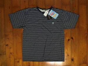 ☆新品・未使用品☆ライル＆スコット【LYLE＆SCOTT】ヘンリーネック　背あてメッシュ 涼感素材 半袖Tシャツ M 濃紺 白 青 ハーフボタンT