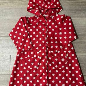 中古　OLIVE des OLIVE DOLL 女の子用　カッパ　レインコート　110cm 赤ドッド柄　キッズ