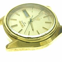 稼働 SEIKO セイコー 腕時計 3803-7031 フェイスのみ ゴールドカラー クオーツ デイデイト アンティーク ブランド ウォッチ 中古_画像9