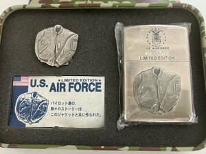 zippo 1995年製 U.S. AIR FORCE 立体メタル【 限定ミリタリーピンズ付き】未着火品