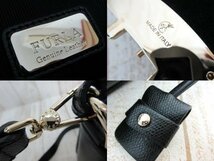 FURLA/フルラ：2WAY レザーバッグ ハンドバッグ ショルダーバッグ ブラック イタリア製 中古/USED_画像8