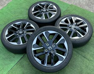 ホンダ N-WGN SS 165/55R15 純正 4.5J +45 PCD100 4穴 JH1 JH2 ブラックポリッシュ ラジアルタイヤ★N-BOX N-ONE 等に★AN235