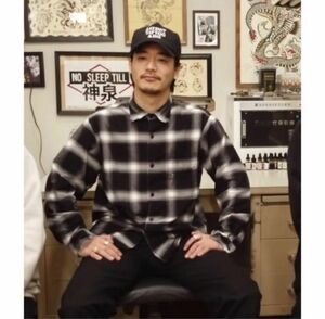 【山田レンさん着用】GOLD HEAVY NEL CHECK BIG SHIRT