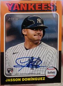 2024 Topps Heritage Baseball Jasson Dominguez autograph New York Yankees ジェイソン・ドミンゲス 直書きルーキーオート