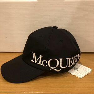 [ не использовался ] Alexander McQueen колпак Италия производства черный колпак шляпа черный 