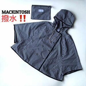 【袋付き！】梅雨！撥水！マッキントッシュ　レインコート　ポンチョ パーカー カッパ　ギンガムチェック　チェック柄　ゴアテックス　