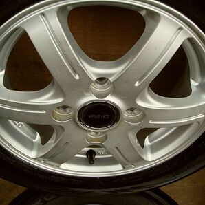 軽用 BSアルミ＆21年製155/65R13 溝有 マーキス MR61 中古4本SET 4.00B＋45PCD100 4穴 ミラ/アルト・モコの画像8