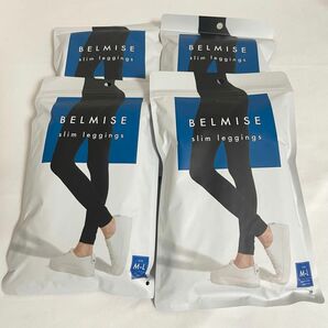 Belmise ベルミス 着圧レギンス 4枚セット 夏用 ダイエット タイツ 黒 スリムレギンス M-L 着圧ストッキング