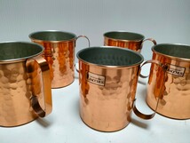 BACCHUS　バッカス　銅製　マグカップ　5個まとめて　ビアカップ　アウトドア　キャンプ　口径約 8.3 cm　高さ約 9.2 cm_画像1
