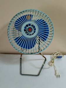 昭和レトロ　動作品　扇風機　日本製　ブルー　22cm　3枚羽根　森田電工　MORITA　MF-23N　レトロ家電　古民家　インテリア