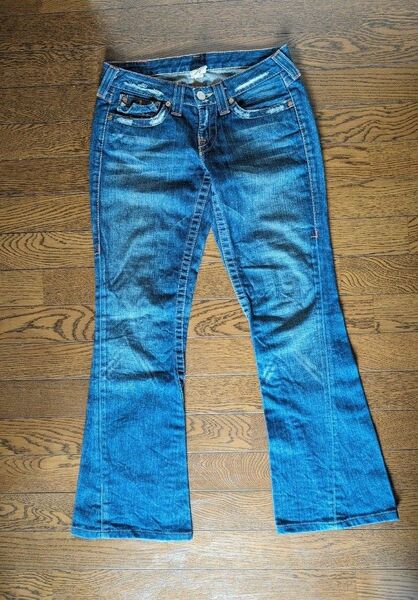 本物ハワイ購入True religion フレアデニム デニムパンツ27ローライズジーンズy2kジーンズ