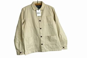 デッドストックBarbourバブアーBurnsideOverShirtバーンサイドオーバーシャツフラッシャー付きSアイボリーインド綿ジャケットh23811