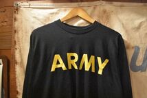 デッドストック◎MILITARYミリタリーUSARMYAPFU長袖トレーニングTシャツオールポリエステル黒ブラックMストリートミリタリーアメカジn24114_画像3