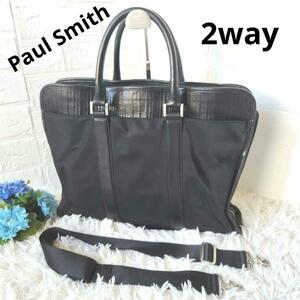 Paul Smith Paul Smith 2way business bag black A4 storage possible 