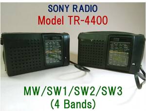  Showa era. name machine SONY Model TR-4400 NW/SW1/SW2/SW3 (4 Bands)* latter term type 2 pcs ( with cover )