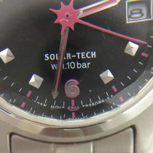 3557■REGUNO chouchou レグノシュシュ ソーラー腕時計 SOLAR TECH E011-T016260 W.R.10ber 稼働 ※2秒ずつ動きます。の画像7
