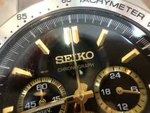 4574■SEIKO セイコー クロノグラフ 8T63-00D0 クォーツ メンズ 腕時計 シルバーカラー 文字盤ブラック 電池〇/動作未確認_画像6