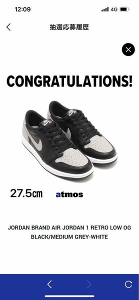 Nike Air Jordan 1 Retro Low OG Shadow 27.5