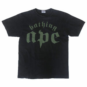 A BATIHING APE ア ベイシング エイプ Tシャツ L シングルステッチ 黒 日本製