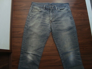 Levis511ヒゲ・色落ちトルコ製　ＵＳＥＤブラックジーンズ　Ｗ３３