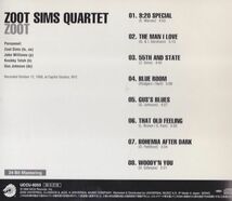 CD　★ZOOT SIMS QUARTET - ZOOT　国内盤　(UCCU-9253)　24Bit_画像3