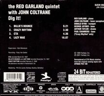 CD　★The Red Garland Quintet With John Coltrane Dig It!　輸入盤　(Original Jazz Classics OJC20 392-2)　デジパック_画像3