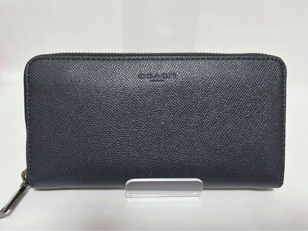 COACH 長財布 ジップ アラウンド ファスナー クロスグレインレザー