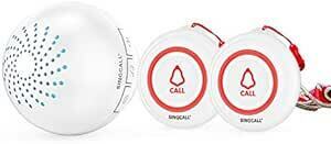 SINGCALL 呼び出しワイヤレス コールボタン 介護ベル 電池式携帯しやすい 防水 緊急アラーム 高齢者/妊婦向け (受信機1