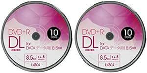 Lazos DVD+R DL 8.5GB for DATA 2.4-8倍速対応 1回記録用 ホワイトワイド印刷対応 10枚組 スピ