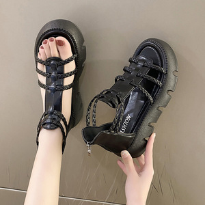 *g LUKA sandals sandals lady's beach sandals thickness bottom ..... aster sandals knitting black 25cm