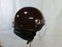 ● LEAD セミジェット ヘルメット 円形シールド/耳宛付 57-60cm CROSS CR-760 チョイビンテージ 美品 ●_画像5