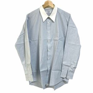 【クリーニング済み】pierre cardin ピエールカルダン クレリックシャツ ワイシャツ ストライプ グレー系 サイズXL相当