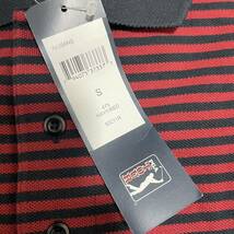 【タグ付き未使用】PGA TOUR 半袖ポロシャツ ゴルフウェア GOLF ボーダー 赤黒 ビッグサイズ 表記S メンズXL相当_画像5