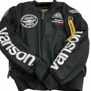 ★中古　VANSON　レーシングジャケット　メンズ　ブルゾン　MA-1　ブラック　Mサイズ★