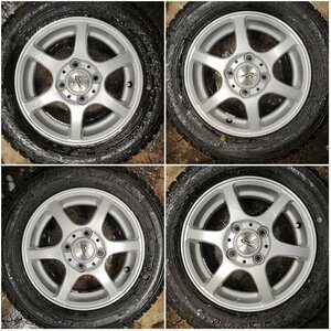 ★中古品★DOUNLOP WINTERMAXX WM02 2019年製 165/5R13 スタッドレスタイヤホイールセット 13×4.0B+42 100-4H【他商品と同梱歓迎】