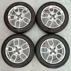 ★中古品★ FIAT500 純正 アルミホイール 15×6J＋35 98-4H DUNLOP DIREZZA DZ101 185/55R15 ガリキズ タイヤ表面ヒビ【他商品と同梱歓迎】の画像1