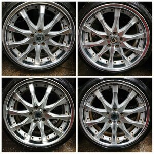 ★ジャンク品★【WORK　シュバートSW2】19X8.5/9.5J+38/45　5/114.3　1本歪み　235/35R19/275/30R19　【他商品と同梱歓迎】