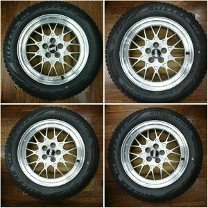 ★中古品★ BBS 16×6.5J +55 100-5H スタッドレス BS BLIZZAK ICE 205/55R16 2021年製 レガシィにて使用【他商品と同梱歓迎】