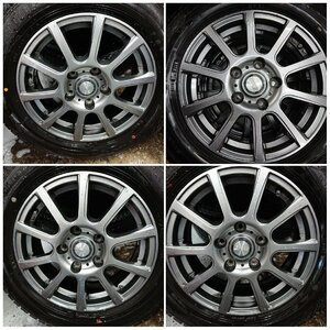 ★中古品★6J-15+50 114.3/5H DUNLOP/WINTERMAXX/WM02 195/65R15 2021年 スタッドレス4本ノア/voxy/ステップワゴン【他商品と同梱歓迎】