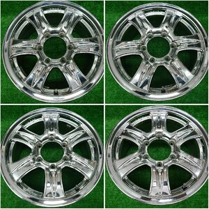 ★Used item★WEDS ウェッズ 16 Inch アルミWheels chrome メッキ 16×6.5J+38 139.7-6H HiAce等 4本set【他Productと同梱歓迎】