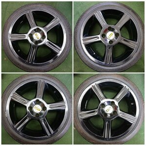 ★中古品★ATS製？ 16インチ 16×7J +35 100-4H 自家塗装 ブラック NANKANG 165/50R16 タイヤホイールセット【他商品と同梱歓迎】