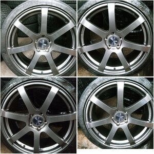 ★中古品★ENKEI PF07 エンケイ 19インチ アルミホイール 4本 19×8J +45 PCD112 5穴 VW アウディ ベンツ 【他商品と同梱歓迎】