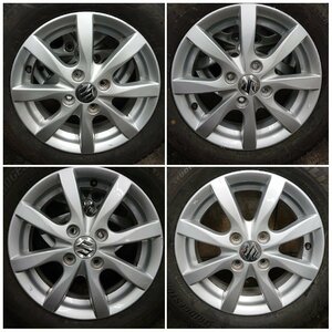 ★中古品★SUZUKI 純正 14インチ 14×4.5J+45 100-4H 165/65R14 ブリヂストン VRX3 ホイールセット 4本　2021年製【他商品と同梱歓迎】