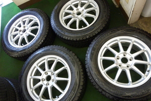 ★中古品★DUNLOP WINTERMAXX SJ8 225/65R17 2017年製 残り山多め 約9.5ｍｍ 7J+48 114.3-5H CX-5 エクストレイル等【他商品と同梱歓迎】