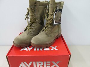 ★未使用品★ブーツ AVIREX COMBAT 2001 24.0cm BEIGE SUEDE ベージュ【他商品と同梱歓迎】