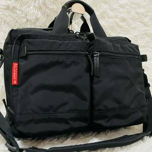 1 jpy [ ultimate beautiful goods ] Manhattan passage briefcase 2WAY business bag black black leather original leather nylon high capacity A4 possible 