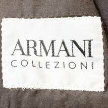 未使用級 サイズ3L シルク製 アルマーニコレツォーニ ARMANI COLLEZIONI アンコンジャケット テーラード ビジネス ブラウン 52 XXL_画像7