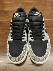 Nike Air jordan 1 retro low OG Black Cement 11 29.0 ナイキ ジョーダン1 ブラックセメント スニーカー 美品 箱あり セメント ジョーダン