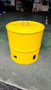 セールス価格BBQコンロ　黄色　用途色々　焼却炉　ピザ釜　ドラム缶　リメイク