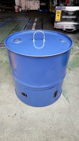 セールス価格BBQコンロ　青色　用途色々　焼却炉　ピザ釜　ドラム缶　リメイク